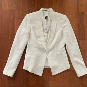 NWT -  White House Black Market ecru tuxedo jacket